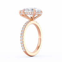 Avery | 4ct Pear Cut Pavé Band Engagement Ring