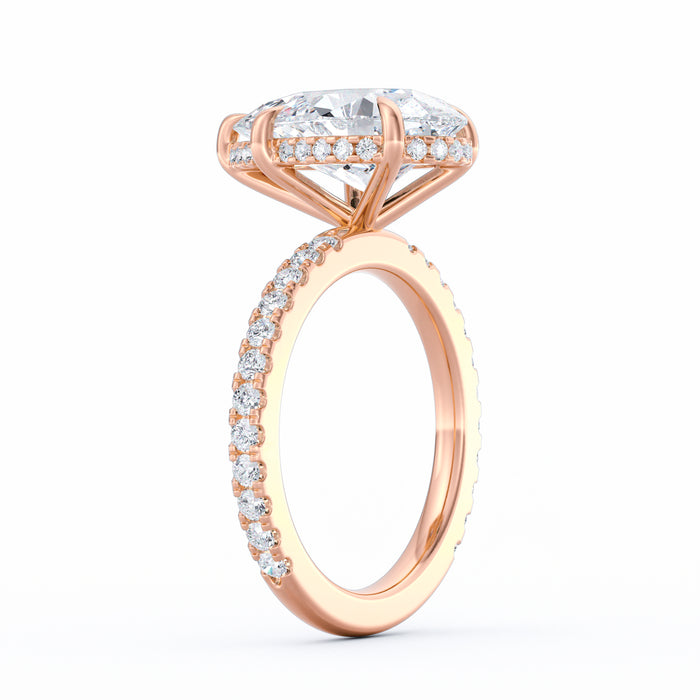 Avery | 4ct Pear Cut Pavé Band Engagement Ring