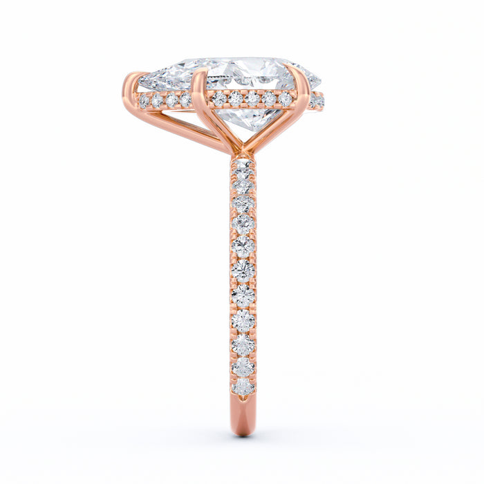 Avery | 4ct Pear Cut Pavé Band Engagement Ring