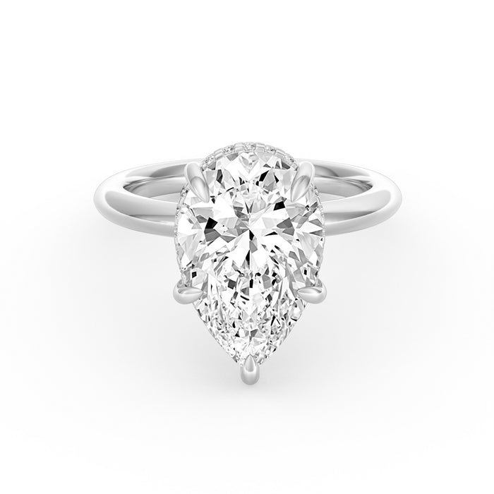 Sienna | 4ct Pear Cut Hidden Halo Engagement Ring