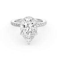 Avery | 4ct Pear Cut Pavé Band Engagement Ring