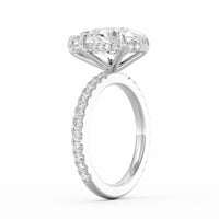 Avery | 4ct Pear Cut Pavé Band Engagement Ring
