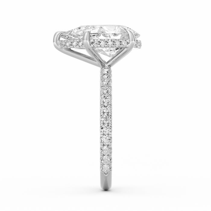 Avery | 4ct Pear Cut Pavé Band Engagement Ring