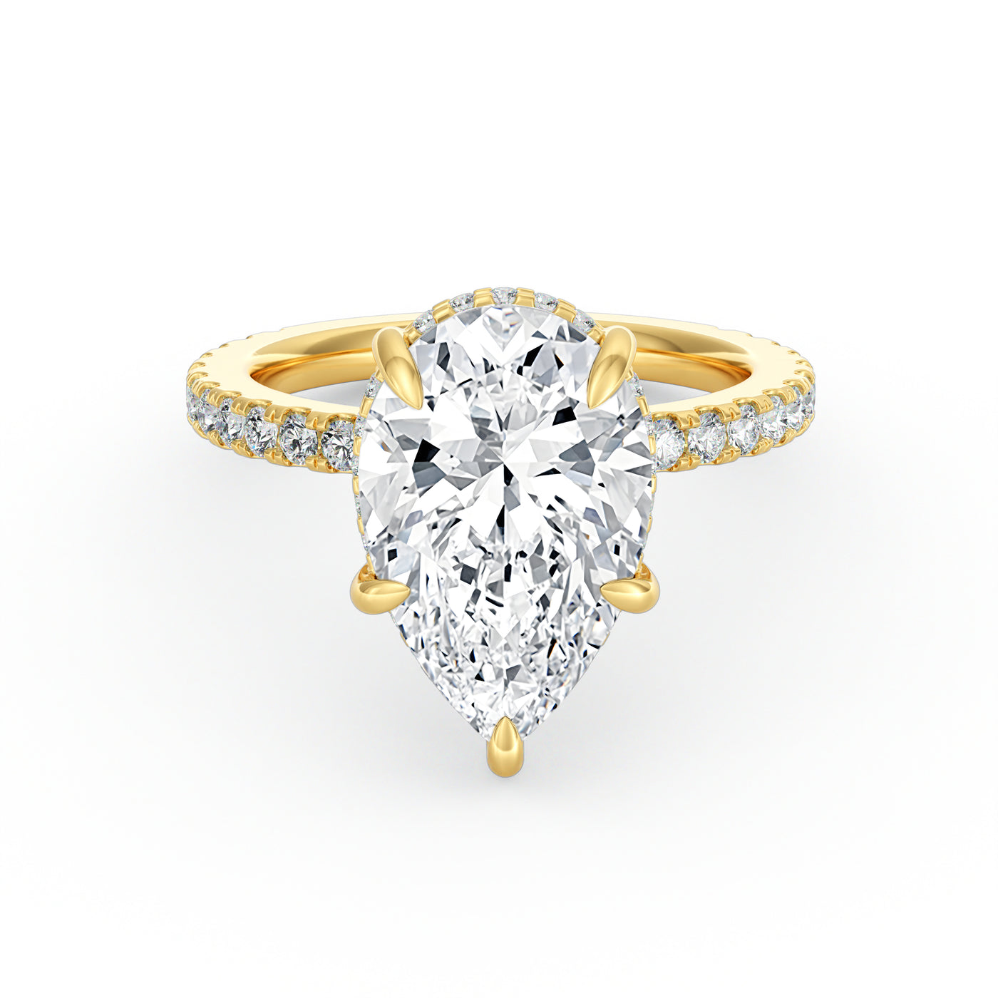 Avery | 4ct Pear Cut Pavé Band Engagement Ring