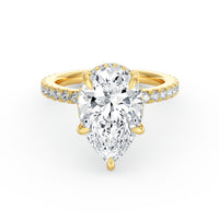 Avery | 4ct Pear Cut Pavé Band Engagement Ring