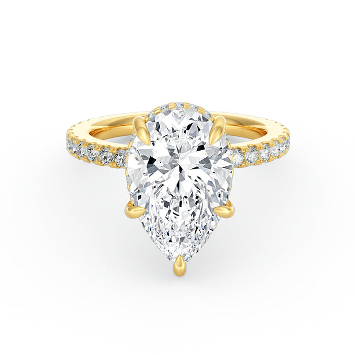 Avery | 4ct Pear Cut Pavé Band Engagement Ring