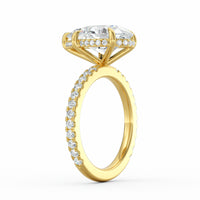 Avery | 4ct Pear Cut Pavé Band Engagement Ring