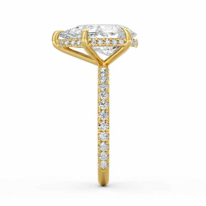 Avery | 4ct Pear Cut Pavé Band Engagement Ring