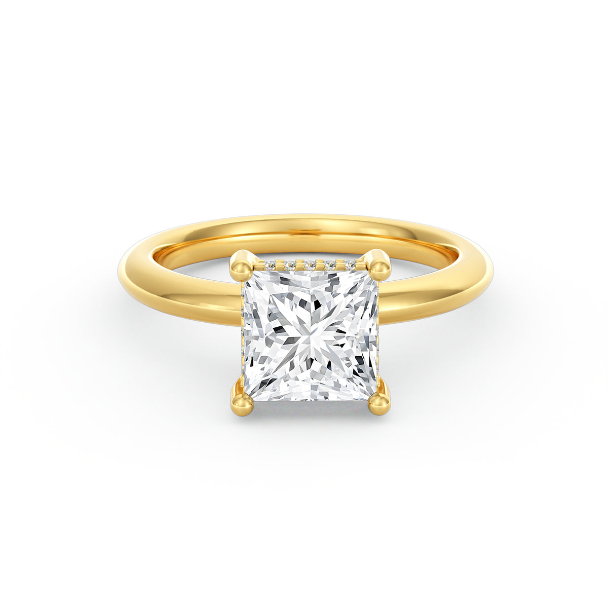 Sienna | 2ct Princess Cut Hidden Halo Engagement Ring