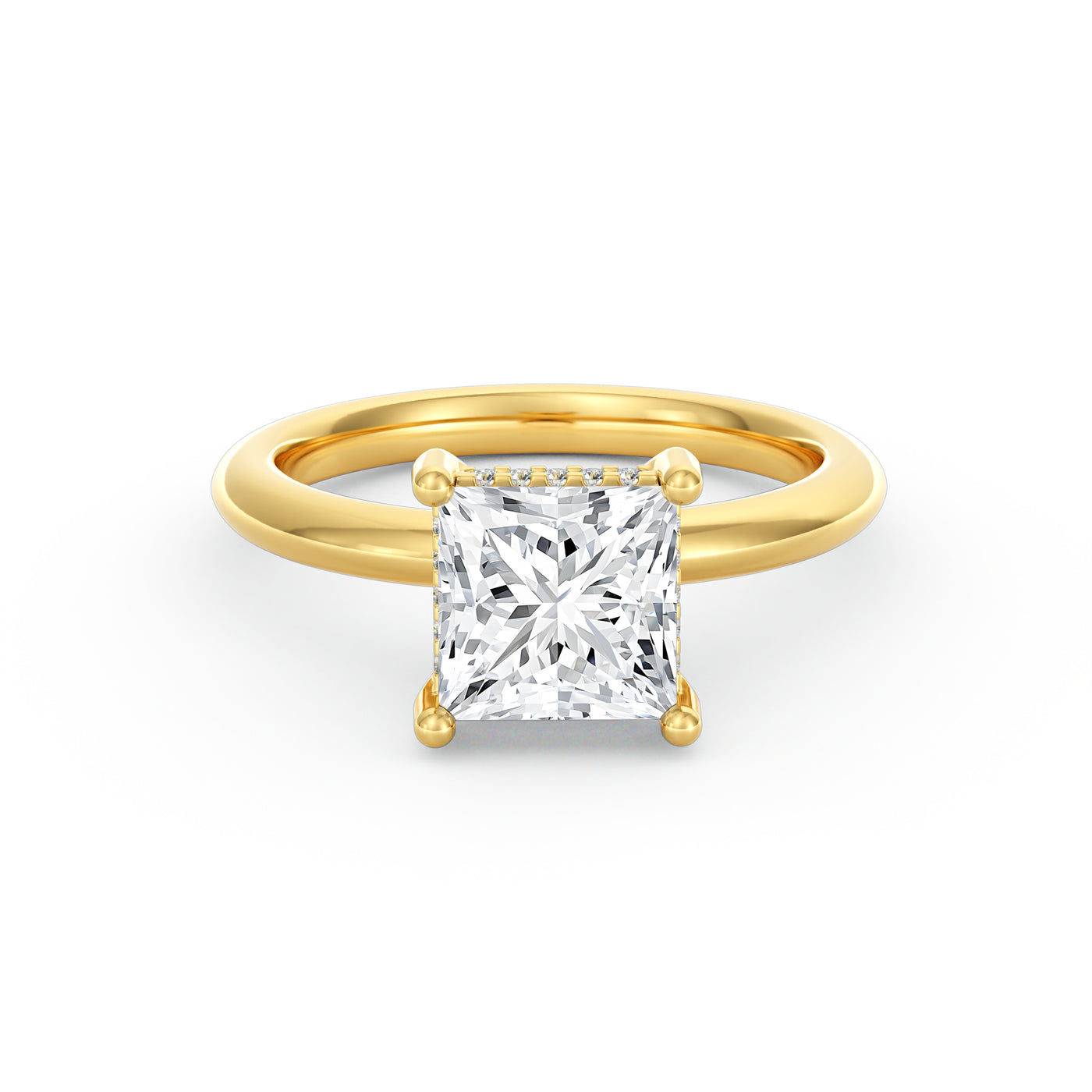 Sienna | 2ct Princess Cut Hidden Halo Engagement Ring