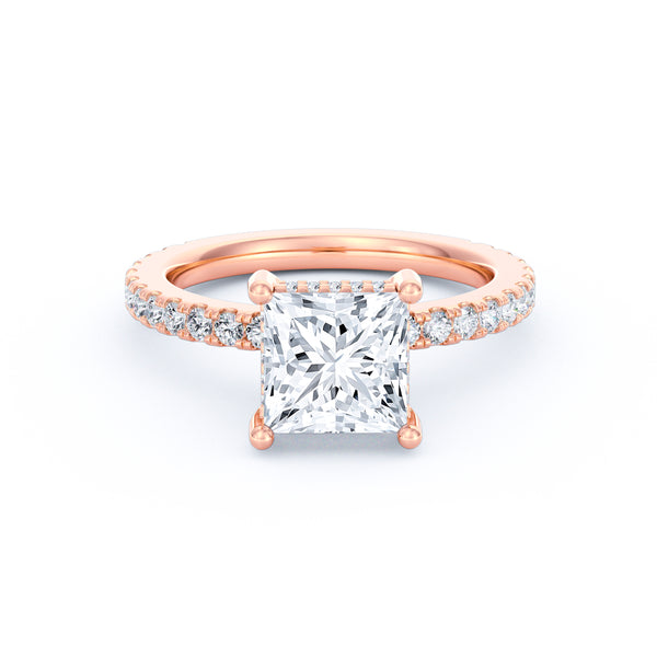 Avery | 2ct Princess Cut Pavé Band Engagement Ring alternate
