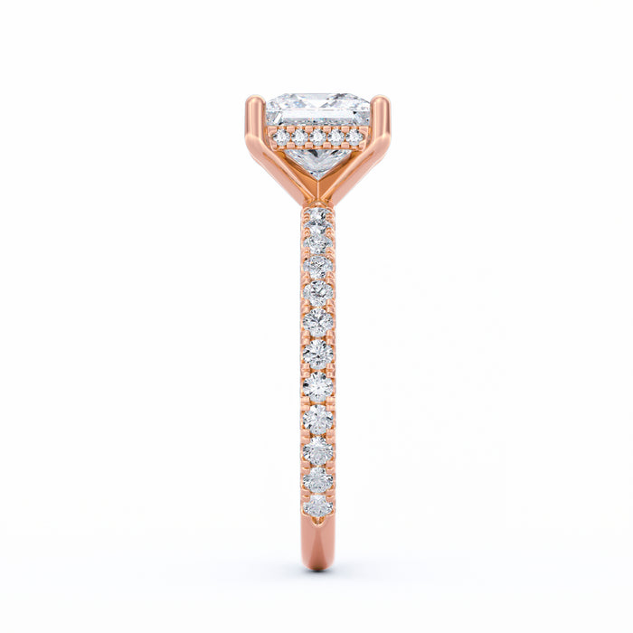 Avery | 2ct Princess Cut Pavé Band Engagement Ring