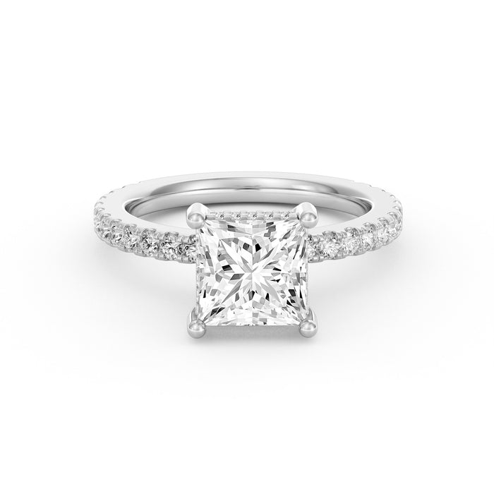 Avery | 2ct Princess Cut Pavé Band Engagement Ring