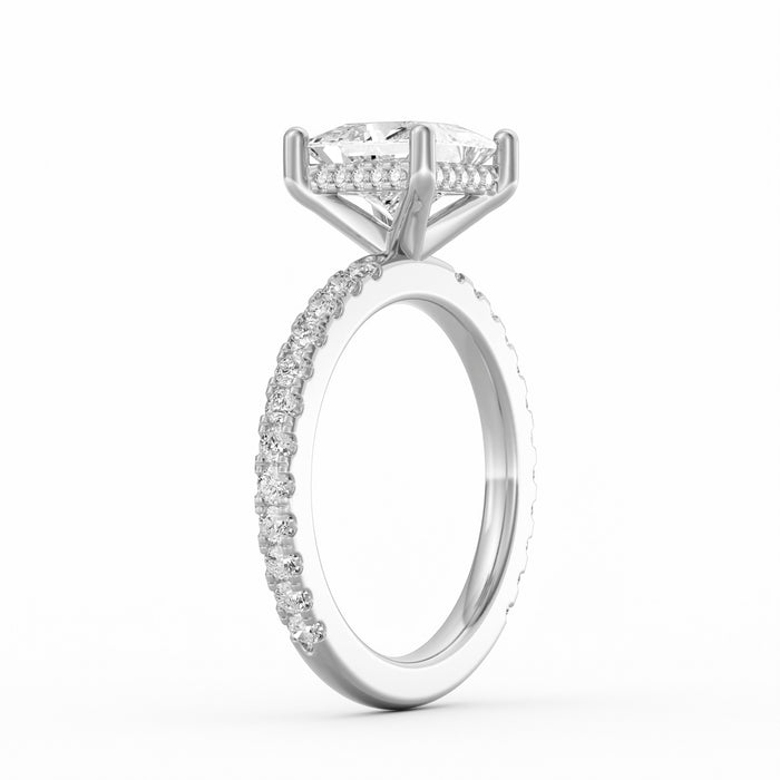 Avery | 2ct Princess Cut Pavé Band Engagement Ring