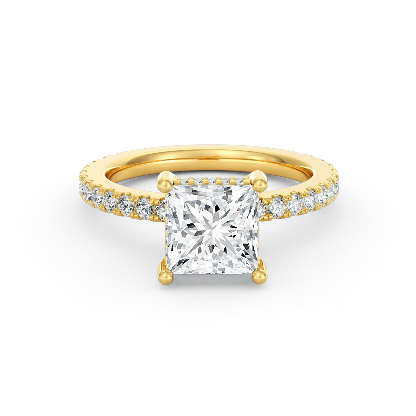 Avery | 2ct Princess Cut Pavé Band Engagement Ring