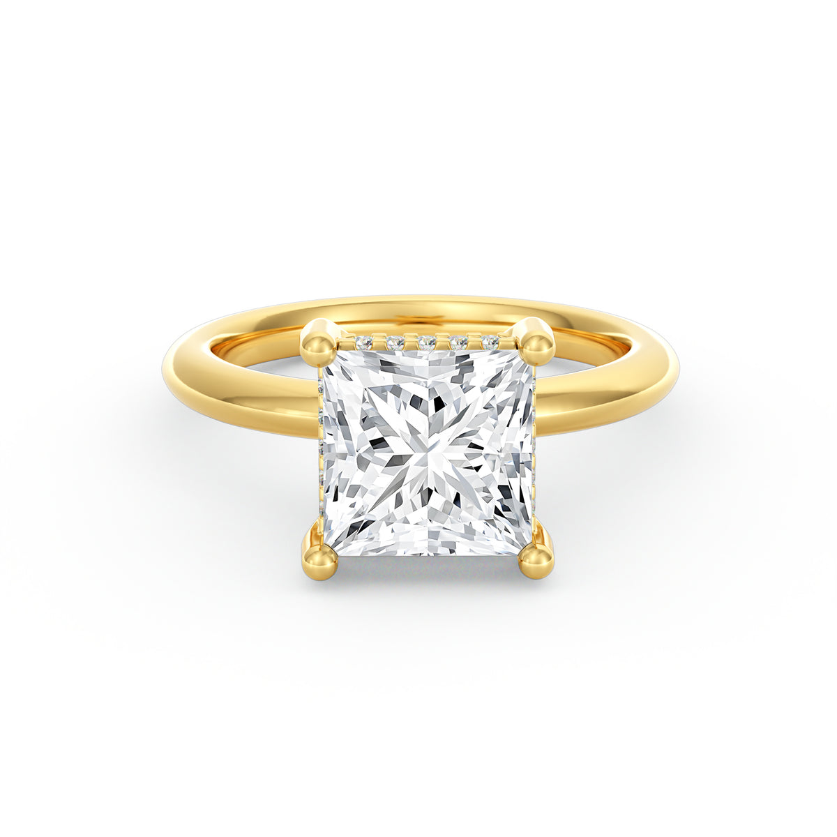 Sienna | 3ct Princess Cut Hidden Halo Engagement Ring