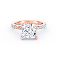 Avery | 3ct Princess Cut Pavé Band Engagement Ring