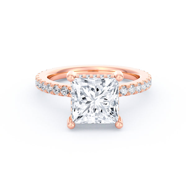 Avery | 3ct Princess Cut Pavé Band Engagement Ring alternate