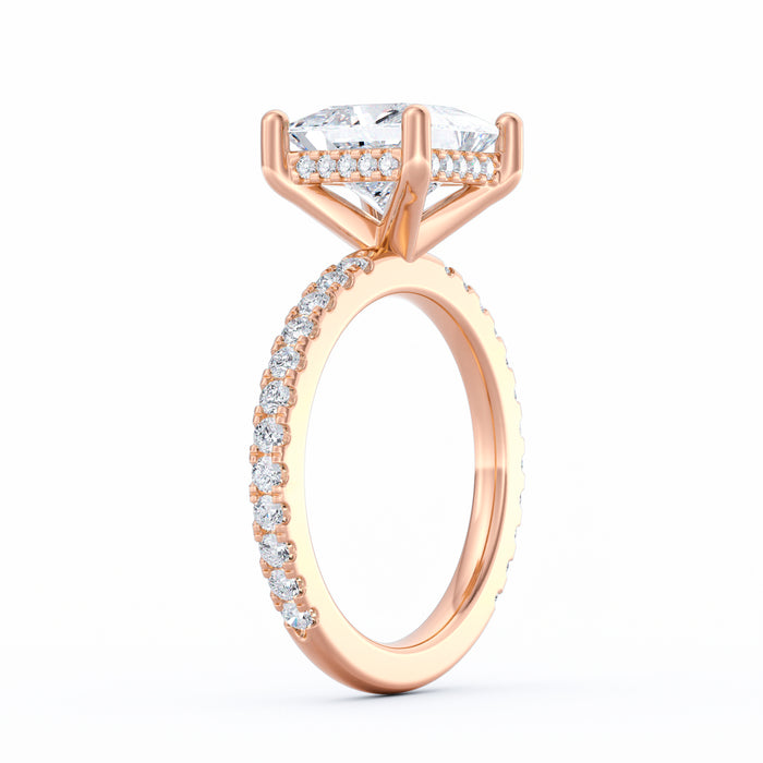 Avery | 3ct Princess Cut Pavé Band Engagement Ring