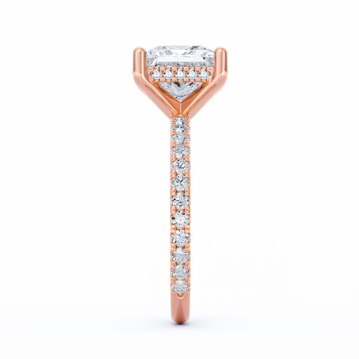 Avery | 3ct Princess Cut Pavé Band Engagement Ring