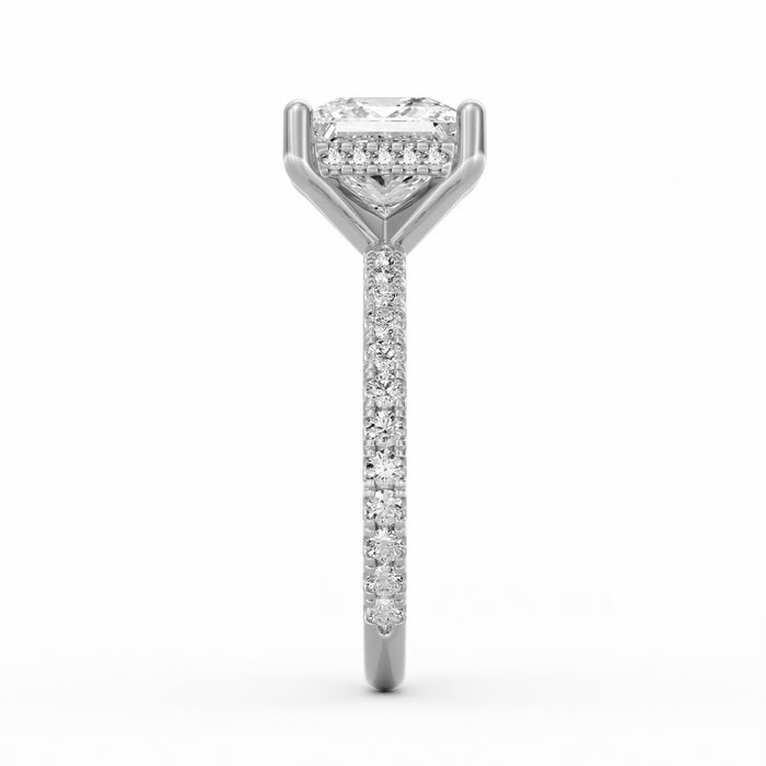 Avery | 3ct Princess Cut Pavé Band Engagement Ring