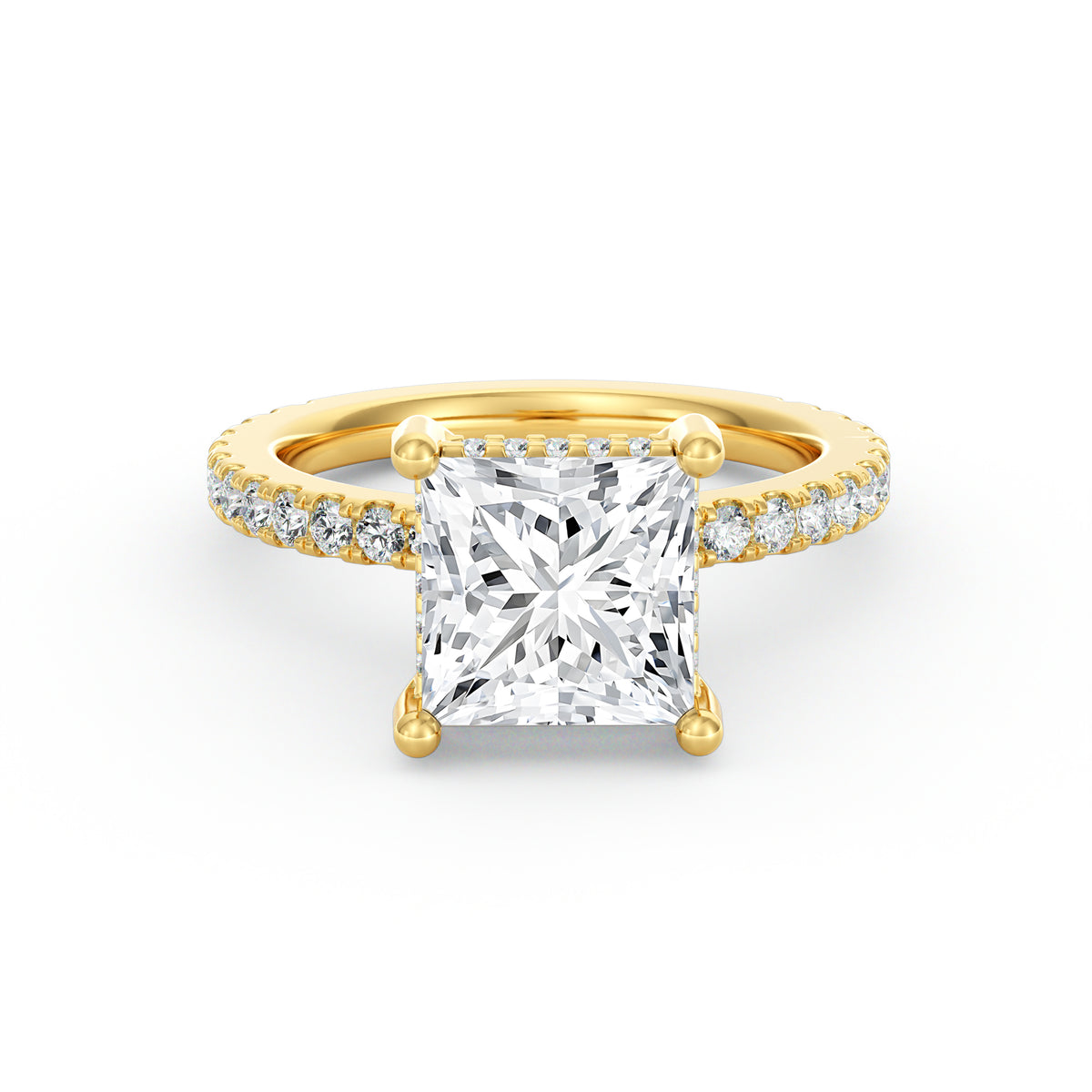 Avery | 3ct Princess Cut Pavé Band Engagement Ring