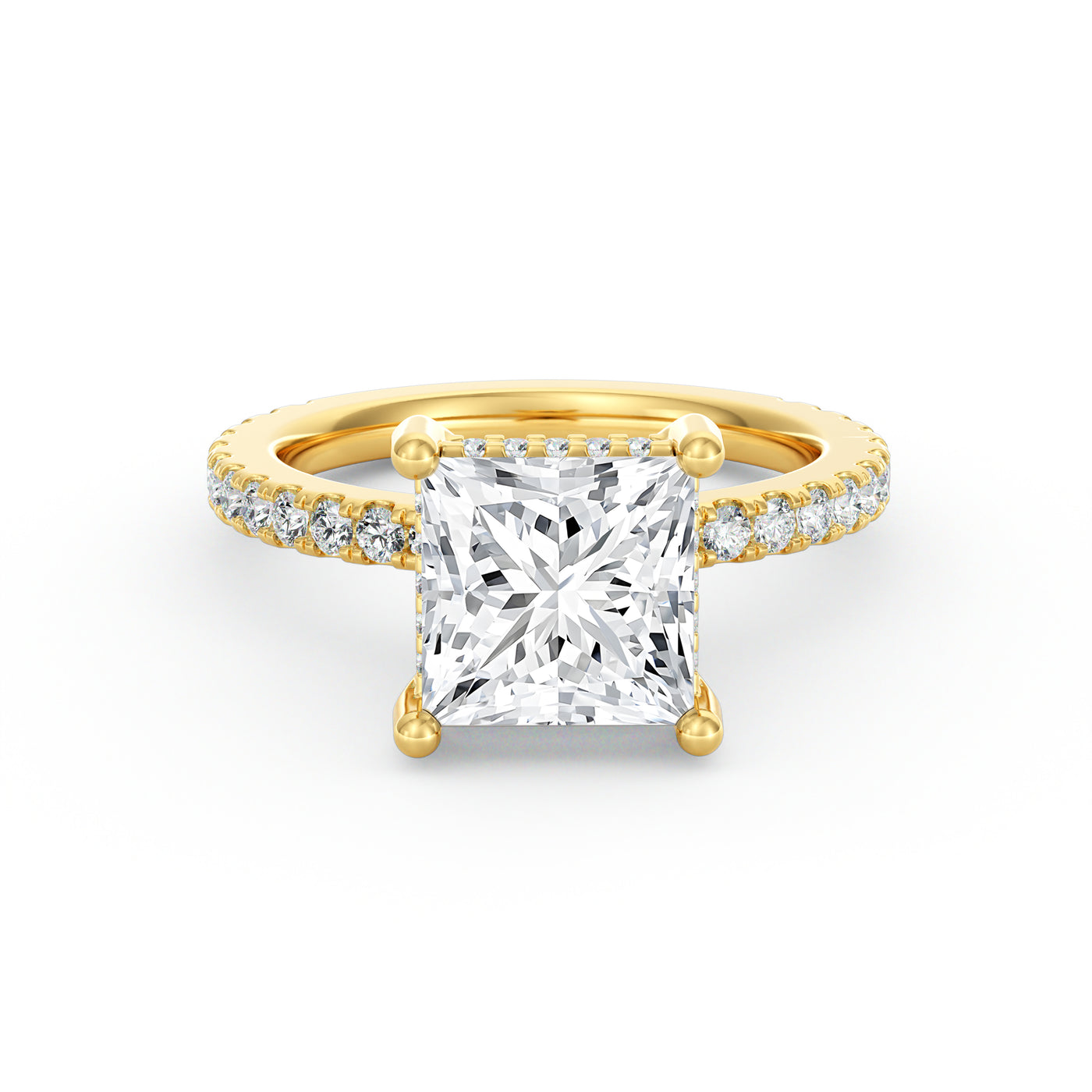 Avery | 3ct Princess Cut Pavé Band Engagement Ring