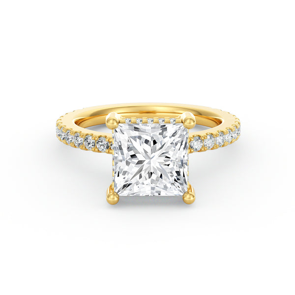 Avery | 3ct Princess Cut Pavé Band Engagement Ring