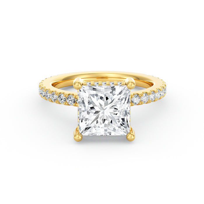 Avery | 3ct Princess Cut Pavé Band Engagement Ring