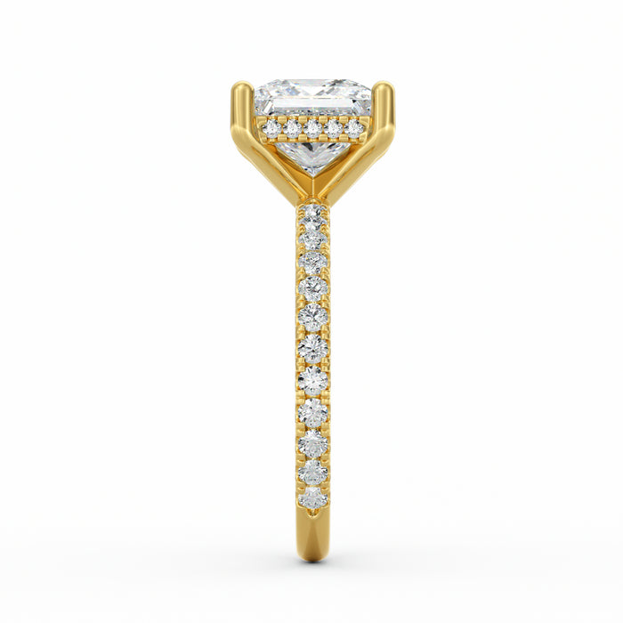 Avery | 3ct Princess Cut Pavé Band Engagement Ring