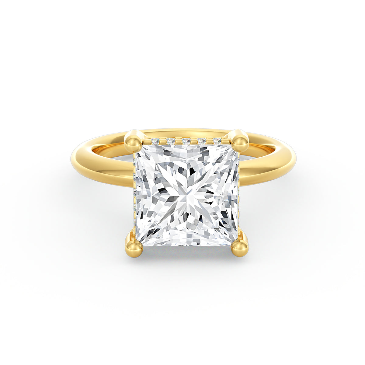 Sienna | 4ct Princess Cut Hidden Halo Engagement Ring