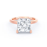 Sienna | 4ct Princess Cut Hidden Halo Engagement Ring