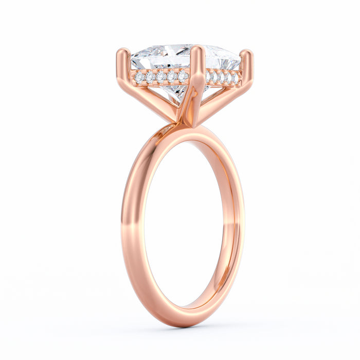 Sienna | 4ct Princess Cut Hidden Halo Engagement Ring