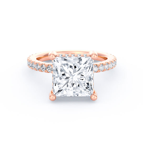 Avery | 4ct Princess Cut Pavé Band Engagement Ring alternate
