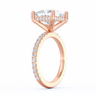 Avery | 4ct Princess Cut Pavé Band Engagement Ring