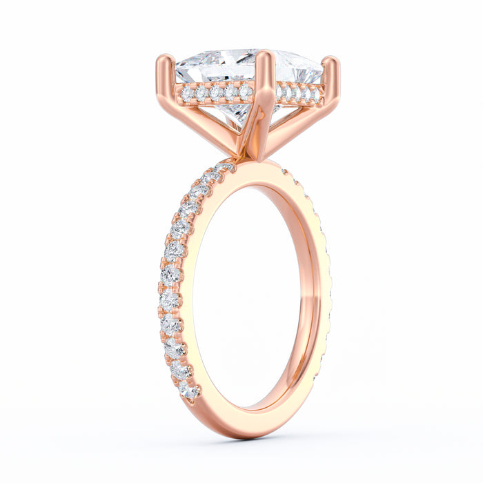 Avery | 4ct Princess Cut Pavé Band Engagement Ring