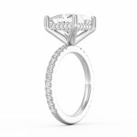 Avery | 4ct Princess Cut Pavé Band Engagement Ring