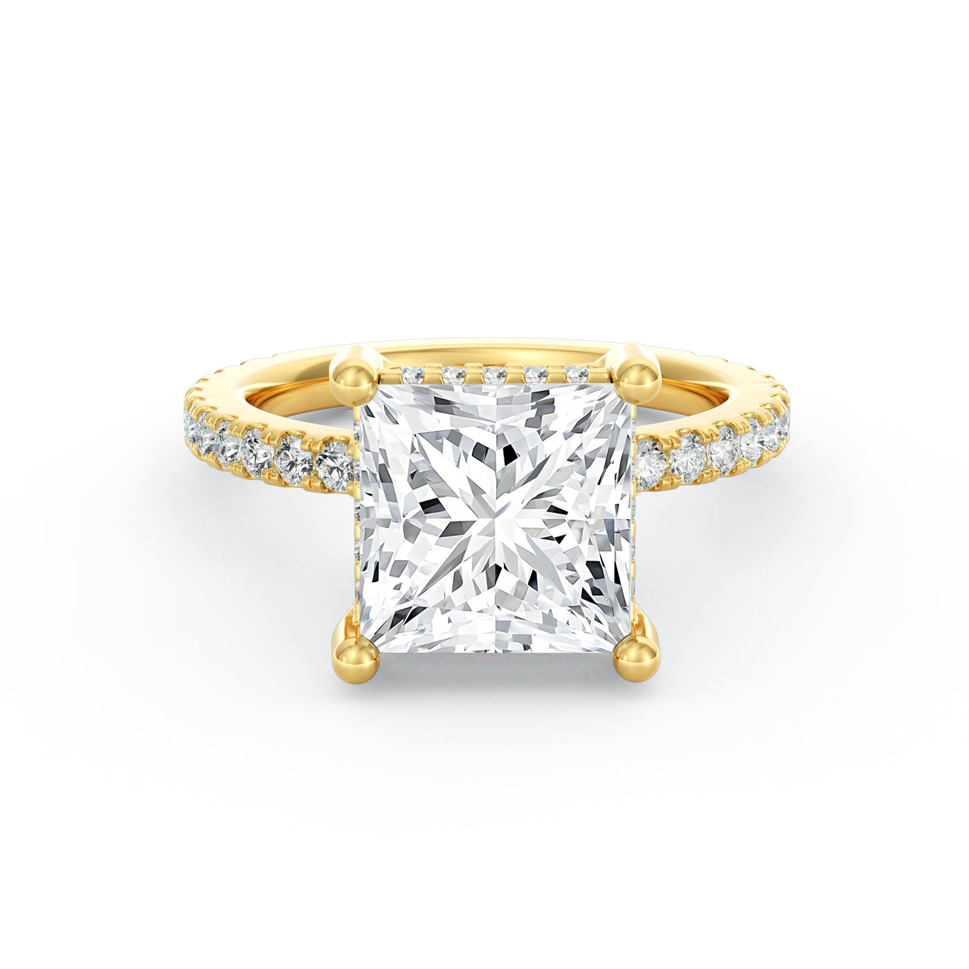 Avery | 4ct Princess Cut Pavé Band Engagement Ring