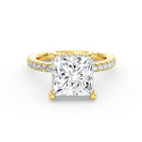 Avery | 4ct Princess Cut Pavé Band Engagement Ring