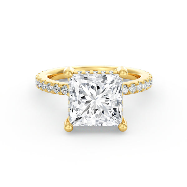 Avery | 4ct Princess Cut Pavé Band Engagement Ring