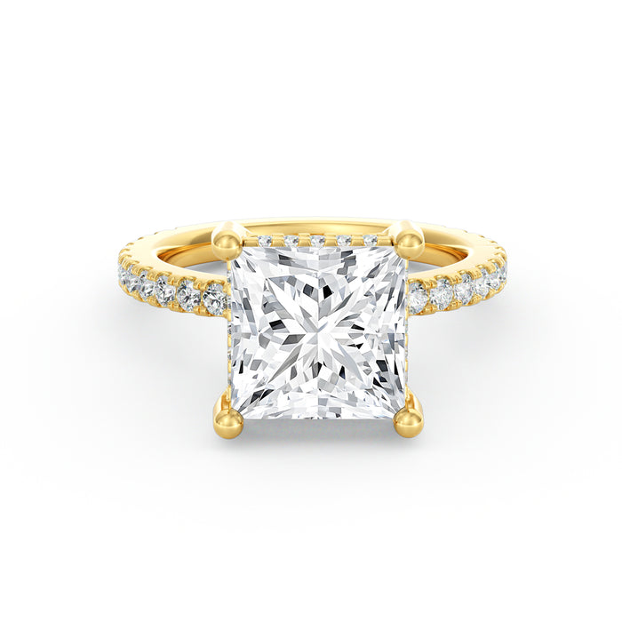 Avery | 4ct Princess Cut Pavé Band Engagement Ring