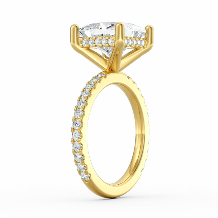 Avery | 4ct Princess Cut Pavé Band Engagement Ring