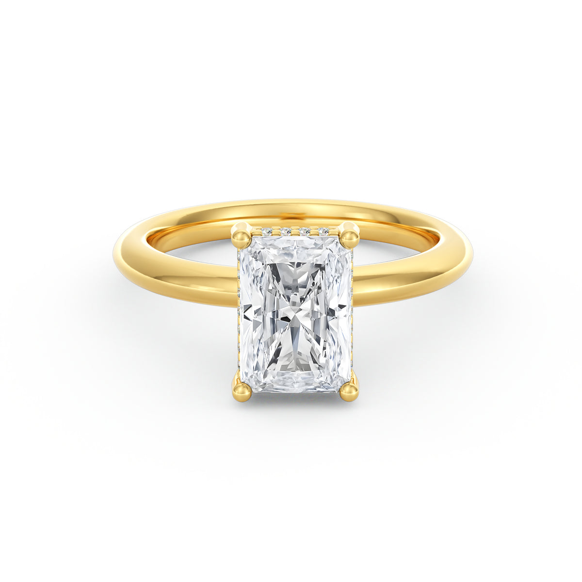 Sienna | 2ct Radiant Cut Hidden Halo Engagement Ring