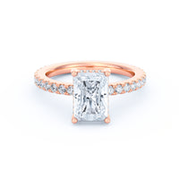 Avery | 2ct Radiant Cut Pavé Band Engagement Ring