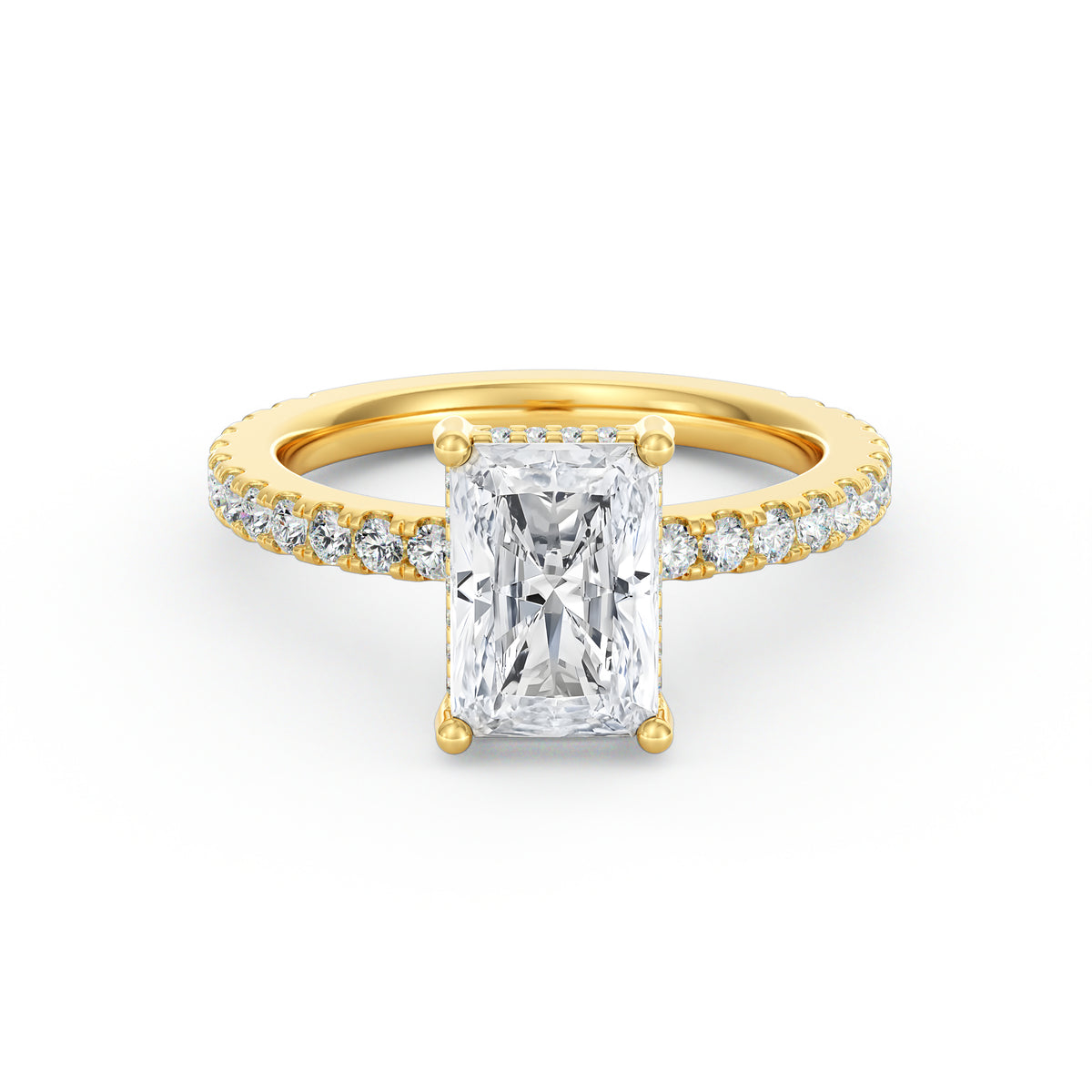 Avery | 2ct Radiant Cut Pavé Band Engagement Ring