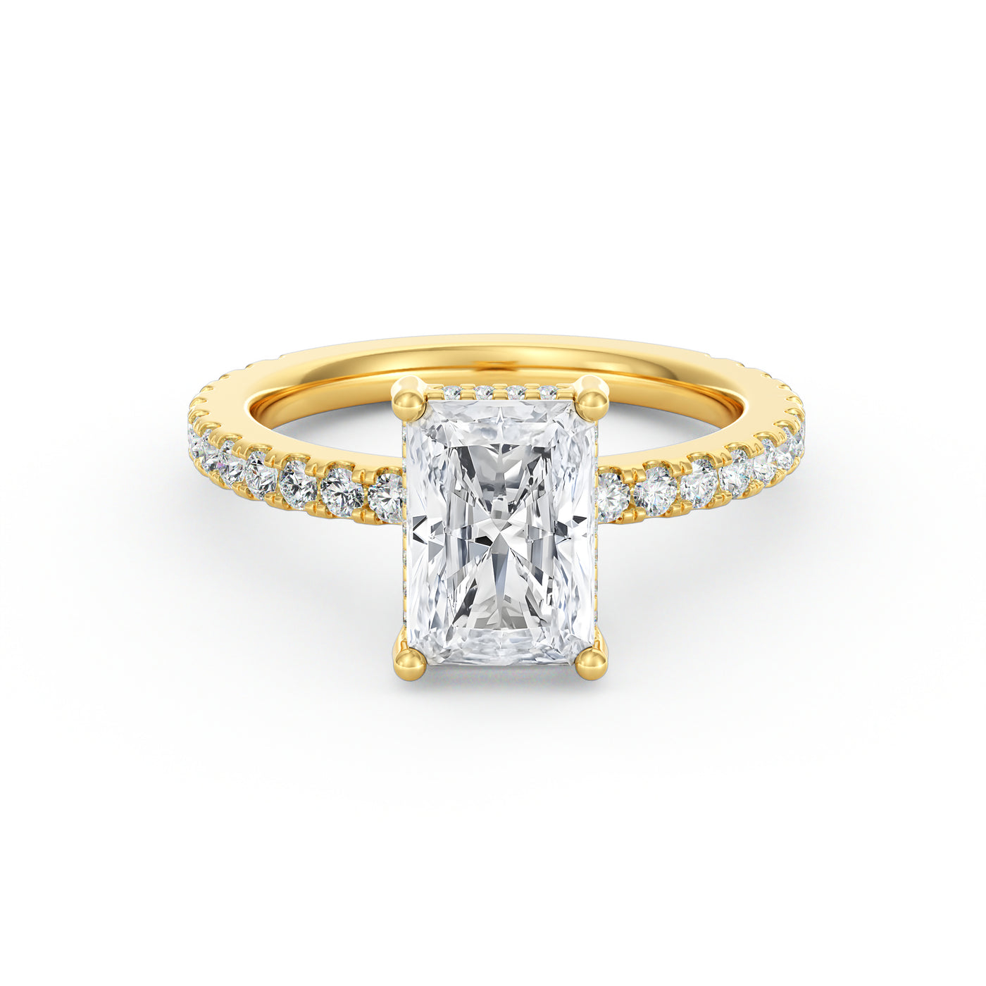 Avery | 2ct Radiant Cut Pavé Band Engagement Ring