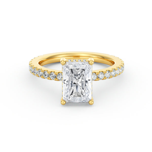 Avery | 2ct Radiant Cut Pavé Band Engagement Ring