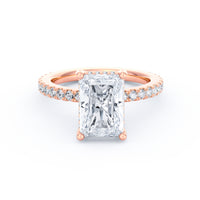 Avery | 3ct Radiant Cut Pavé Band Engagement Ring