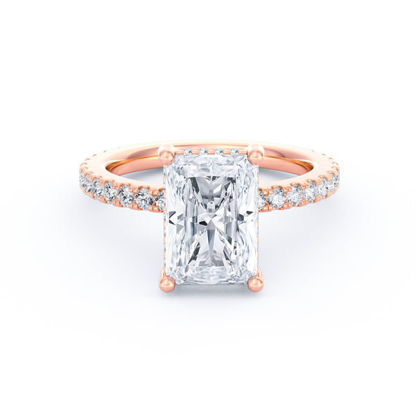 Avery | 3ct Radiant Cut Pavé Band Engagement Ring alternate