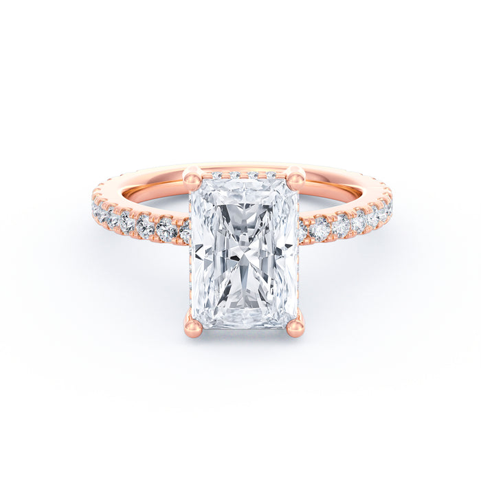 Avery | 3ct Radiant Cut Pavé Band Engagement Ring